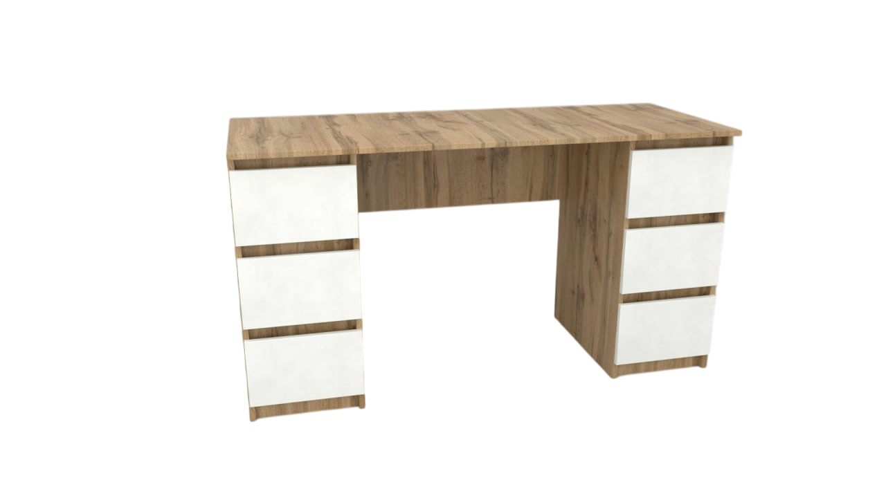 Стіл комп'ютерний ПРОЕКТ МЕБЛІ 1400*550*750 СК-03-01 дуб аппалачі/білий